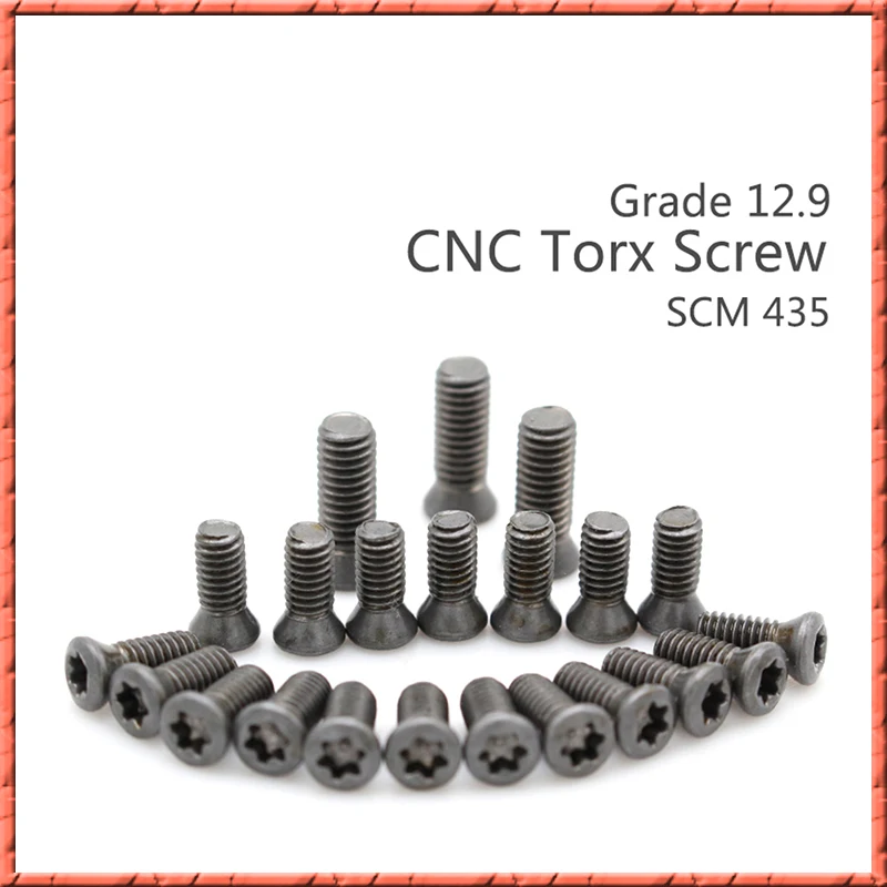 100pcs/lot High strength bolt SCM435 Knife rod screw 12.9 Torx screw CNC milling blade cutter head screw black M1.8/M2/M2.2-M6