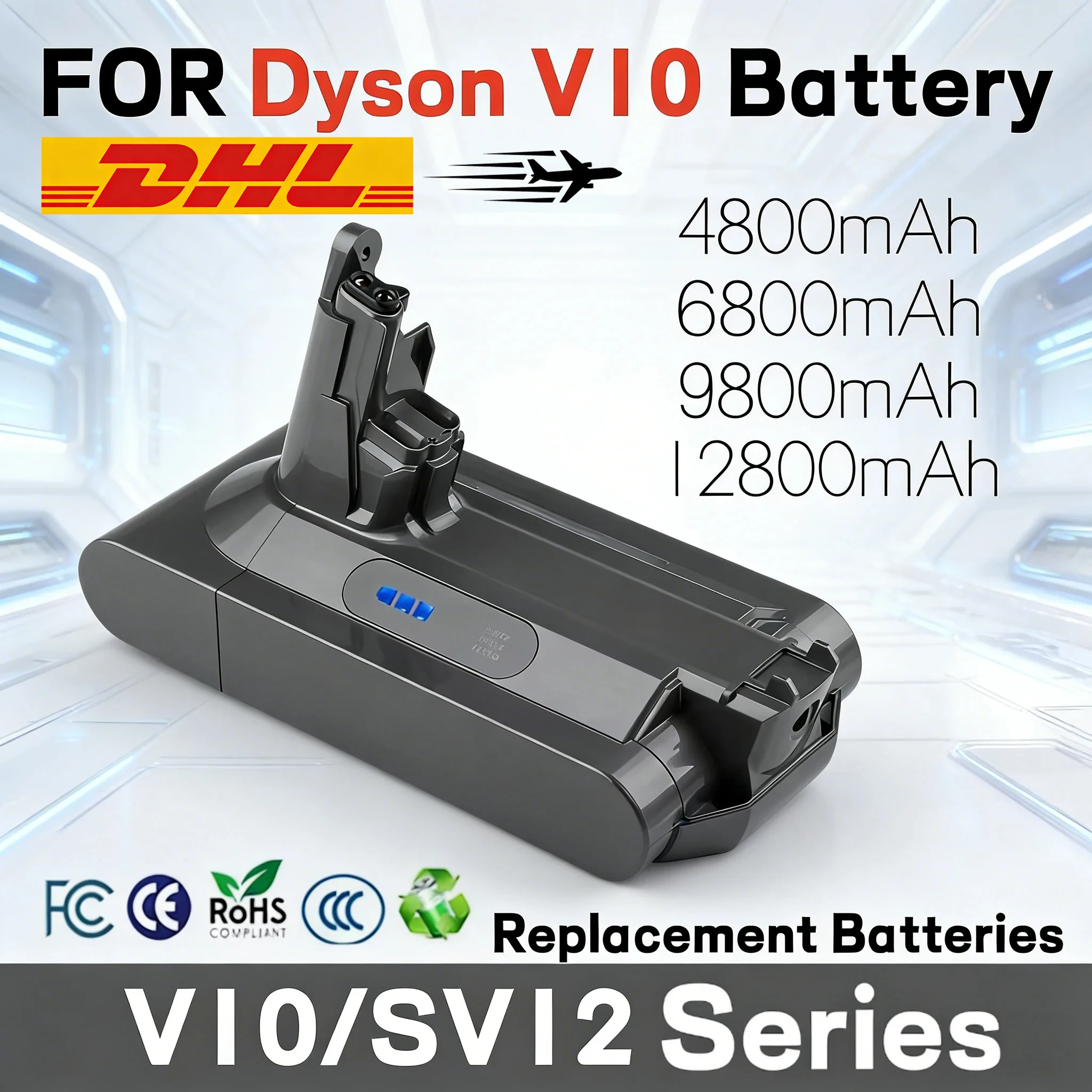 Batterie de remplacement pour aspirateur Dyson V10, pour aspirateur Dyson SV12 Absolute, outils électriques sans fil, 12800mAh, 9800mAh, 6800mAh