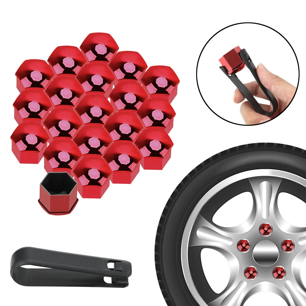 20pcs/set 17mm 19mm 21mm Car Wheel Nut Caps Protection Covers Caps  Auto Hub Screw Cover Car Tyre Nut Bolt Exterior Decoration