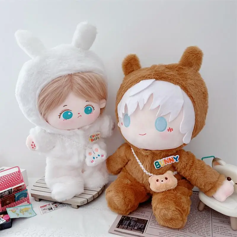 40cm Doll Clothes for Cute Fluffy Soft Plush Bear Bunny Suit with Bag Cartoon DIY Doll Clothes Accessory Anime Game Periphery