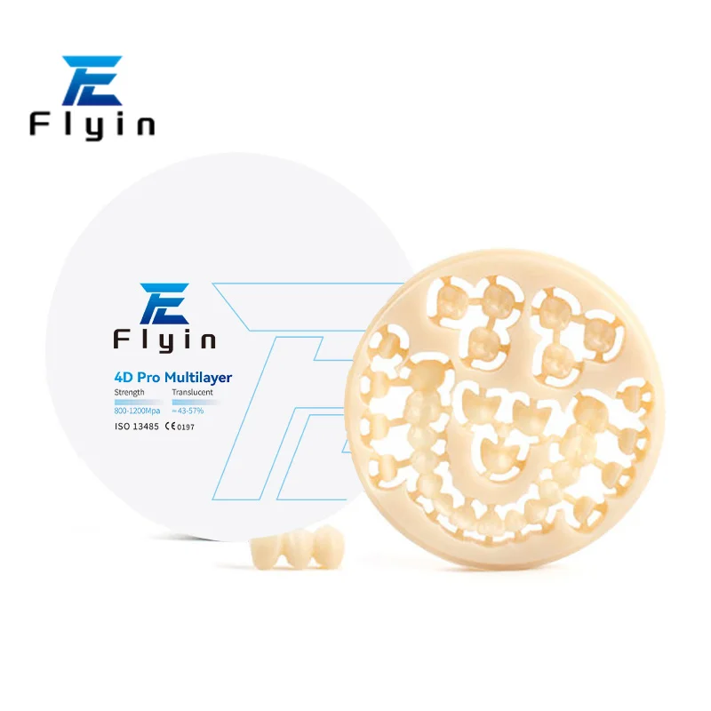 FLYIN Denture Cad Cam Dental Zirconia Block Dental Materials Ceramic Dental Lab 4D Pro Multilayer Zirconia Blocks