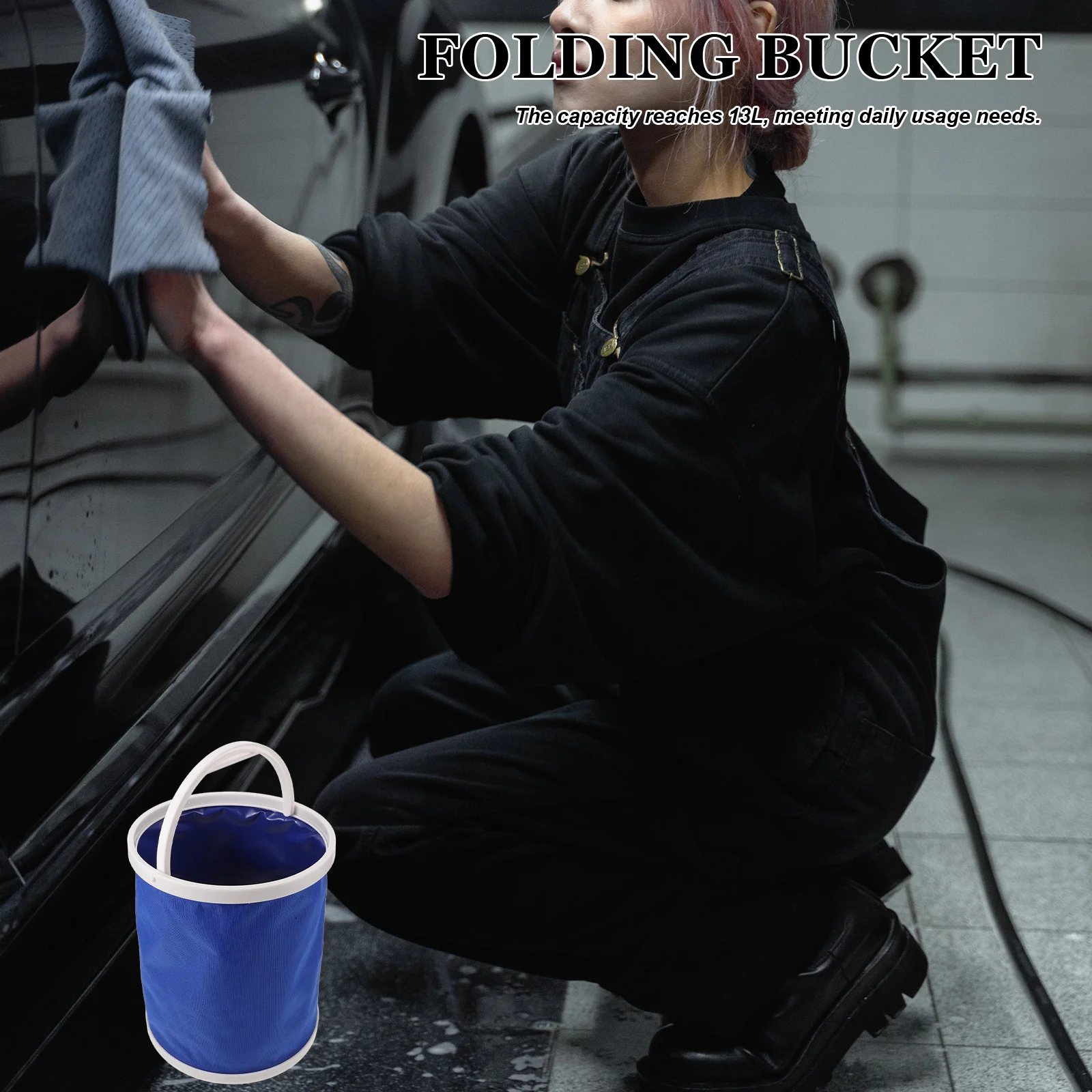 

Folding Water Bucket Portable Outdoor Camping Picnic Holder Large Capacity Multi Use Durable Canvas Material Space Saving