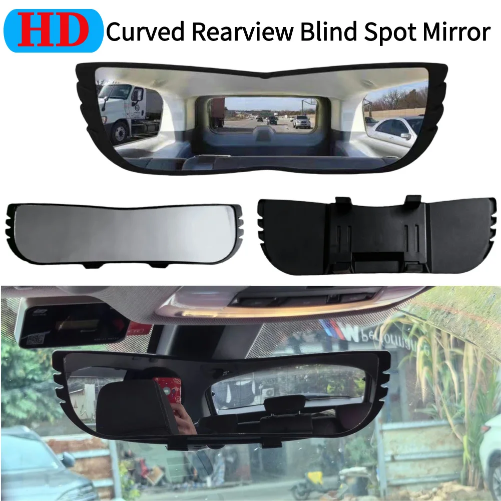 

Curved Rearview Blind Spot Mirror Wide Angle Antiglare Auxiliary Mirror HD Glass Enhanced Field Mirror for SUV Van Vehicle Truck