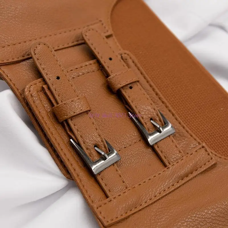 49me女性ヴィンテージゴシックフェイクレザーアンダーバストコルセットクロップトップソリッドカラー調整可能ベストウエストベルトダブルバックルシンチ