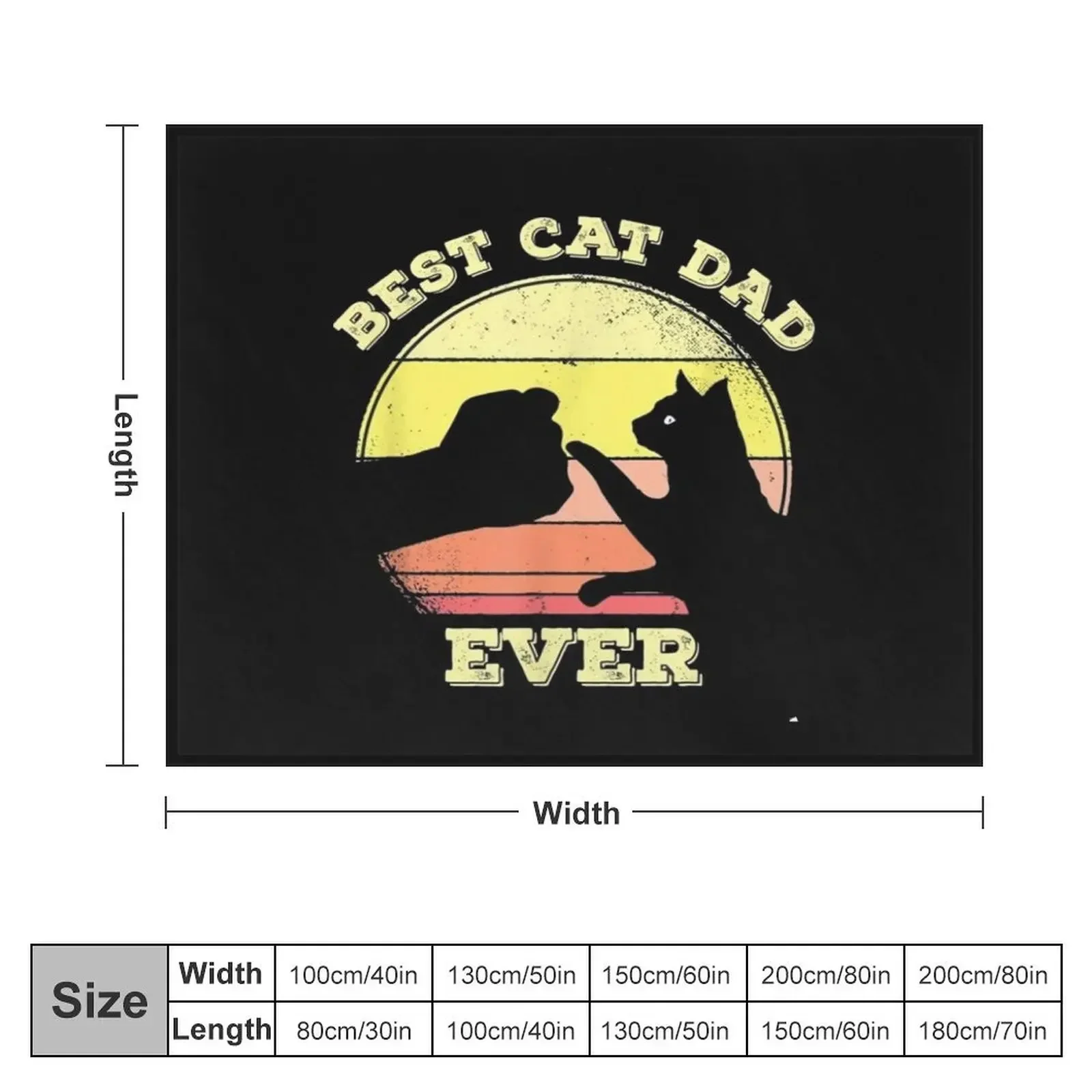 Best cat dad ever T-shirt Throw Blanket funny gift Vintage Thin Bed linens Blankets