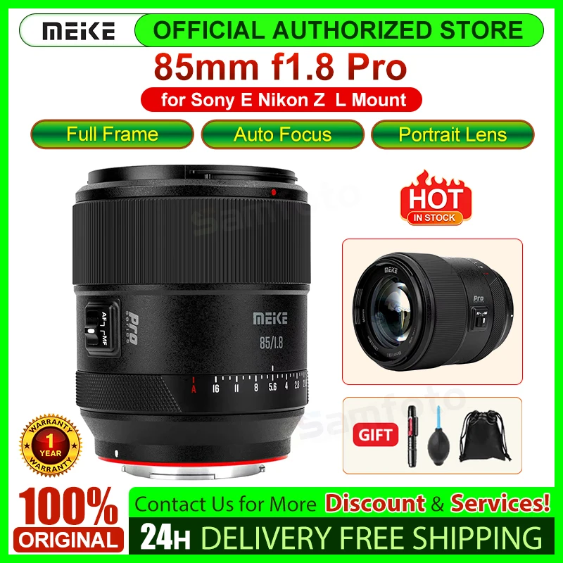 MEKE Meike Pro Series Full Frame AF 85mm f1.8 Pro Portrait Lens for Sony E Nikon Z Lumix L Mount Cameras