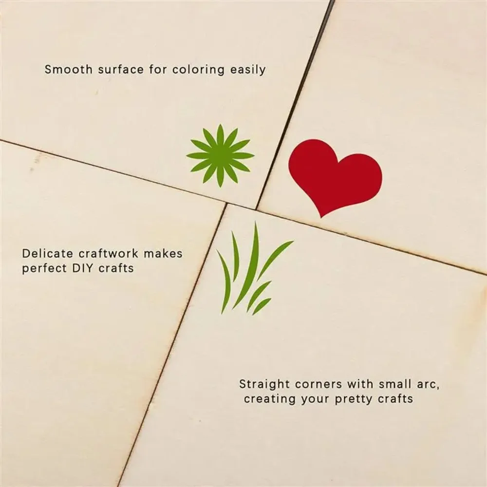 10pcs 60x60mm DIY Crafts Wood Squares 100x100mm 150x150mm Unfinished Wood Squares Art Projects Painting Square Blank Wood Sheet