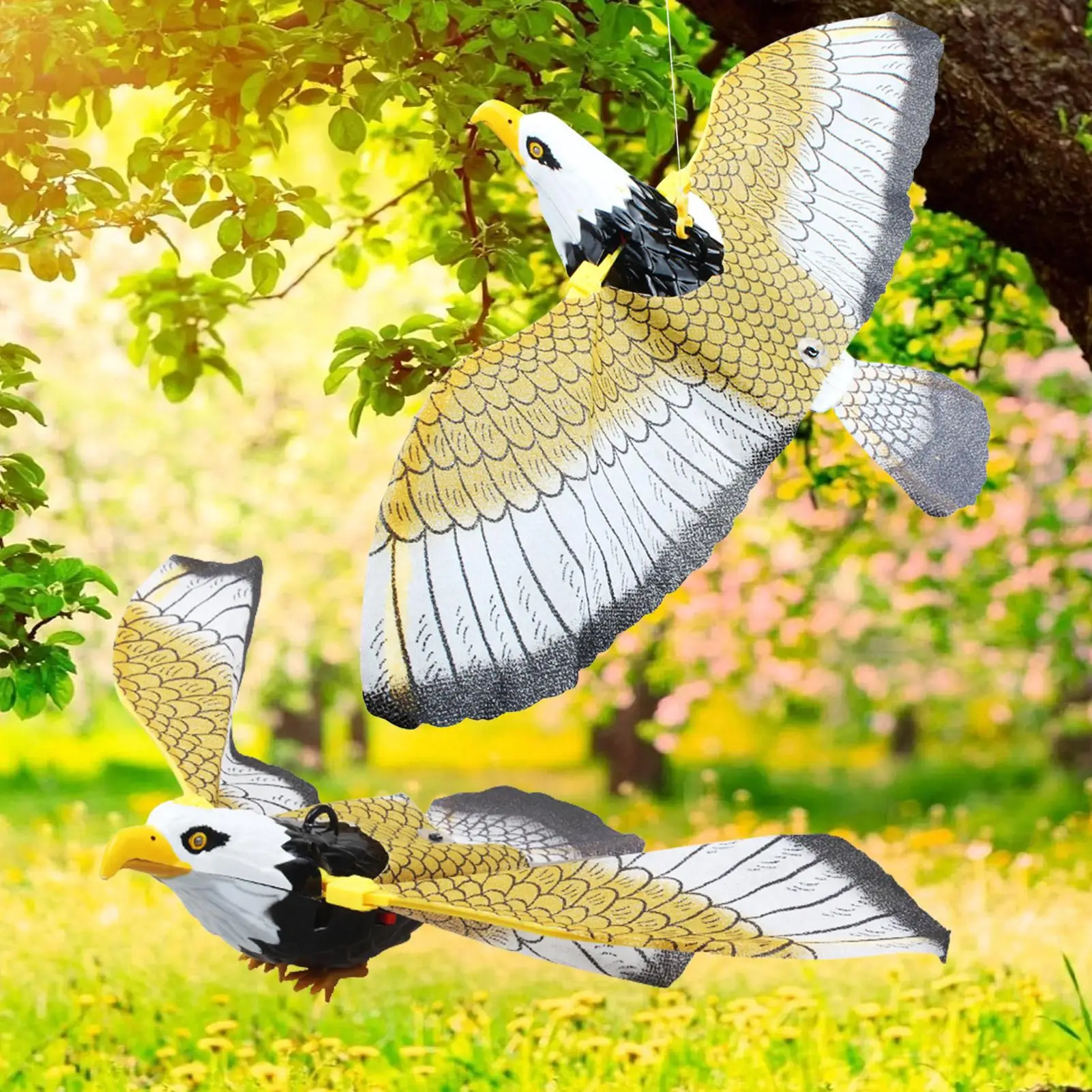 Hanging Eagle Bird Deterrents Flying Owl Repellent Scarer Emulation Flying Hawks Bird Garden Scarecrow Yard Outdoor PestControl