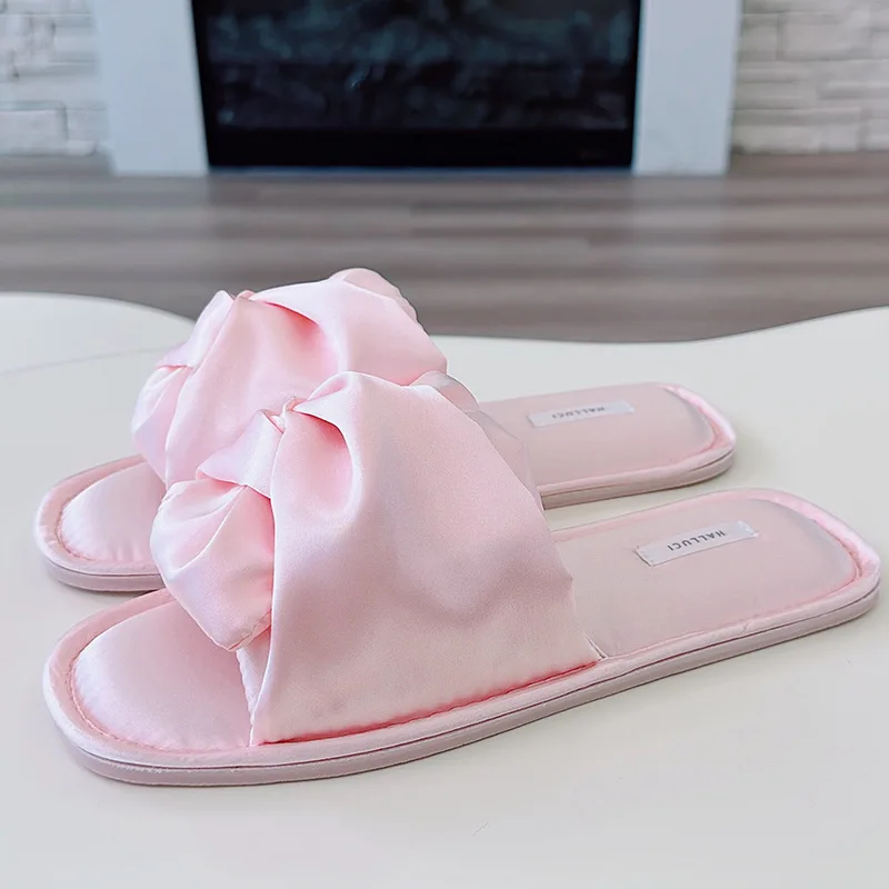 3 Colors Wedding Slippers Women Toe Bedroom Home Bride Bridesmaid At Home Shoes Bow For Girls