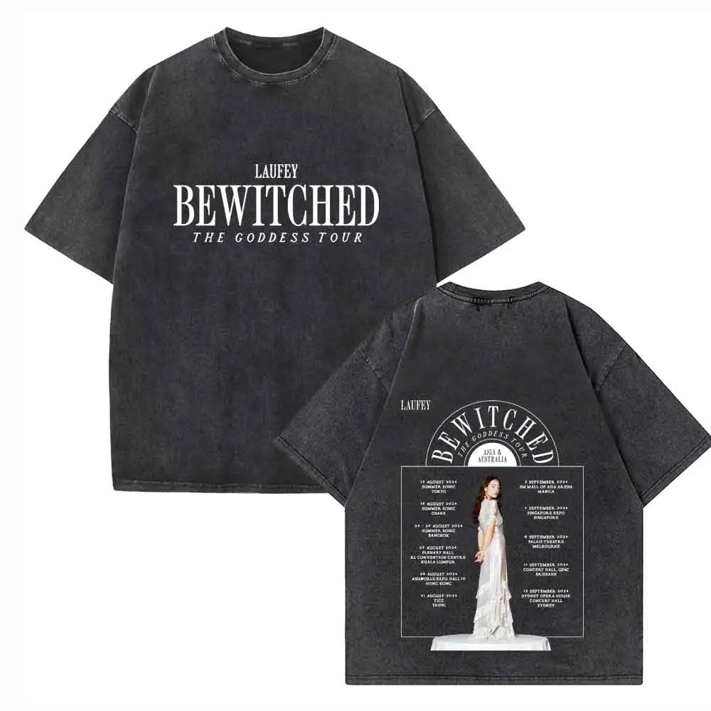 Laufey Bewitched: The Goddess Tour 2024 Shirts Vintage Harajuku Summer  Unisex O-Neck Short Regular  Sleeve Cotton T-Shirts