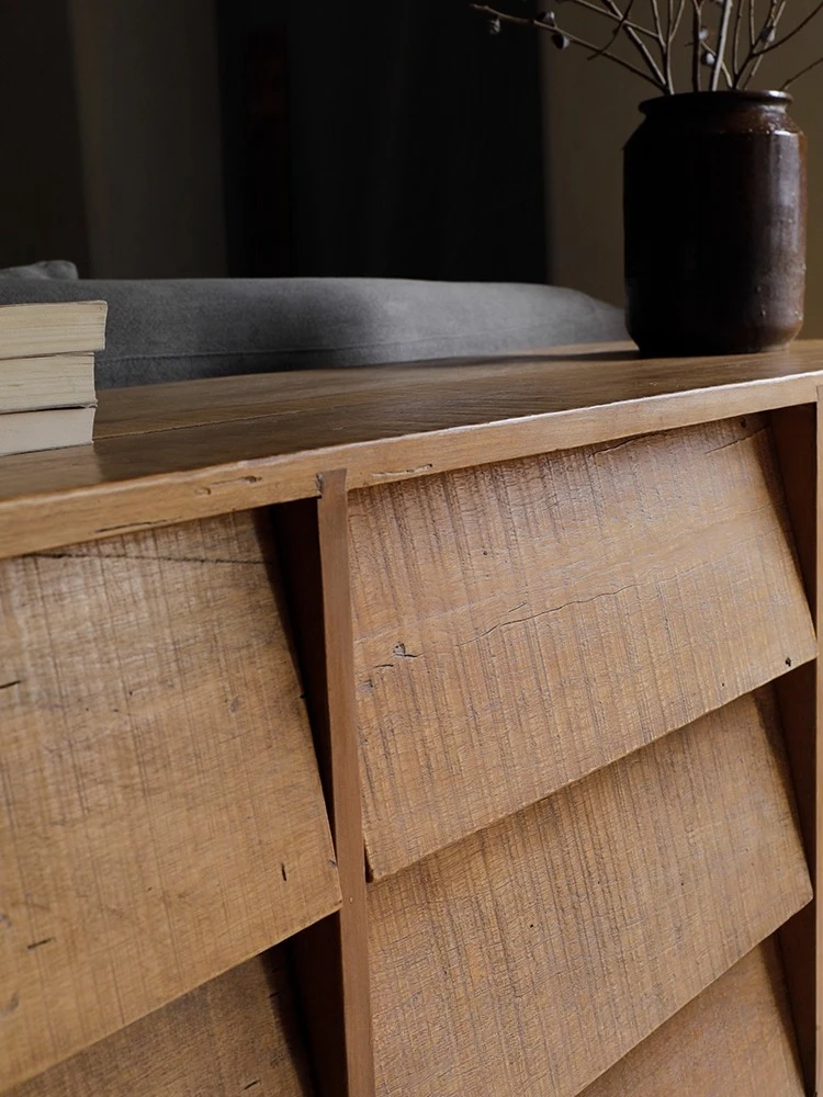 خزانة من الخشب الصلب ذات تسعة دلاء، وخزانة تخزين الرياح على الطراز الياباني، وخزانة جانبية معقدة في العصور الوسطى #5