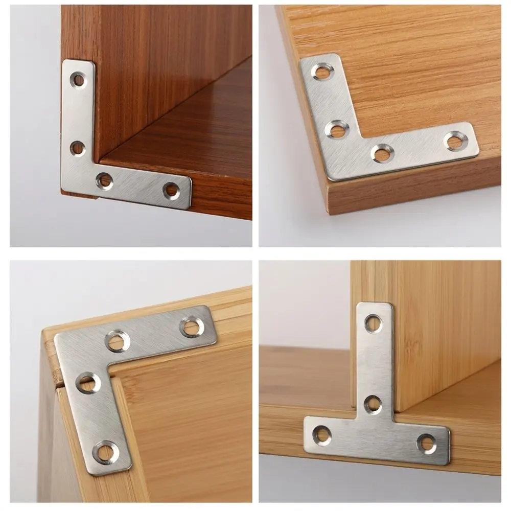 High Quality Iron Furniture Fastener L T Shaped Straight Connector Plate Nickel Plated Metal Joint Hardware Item