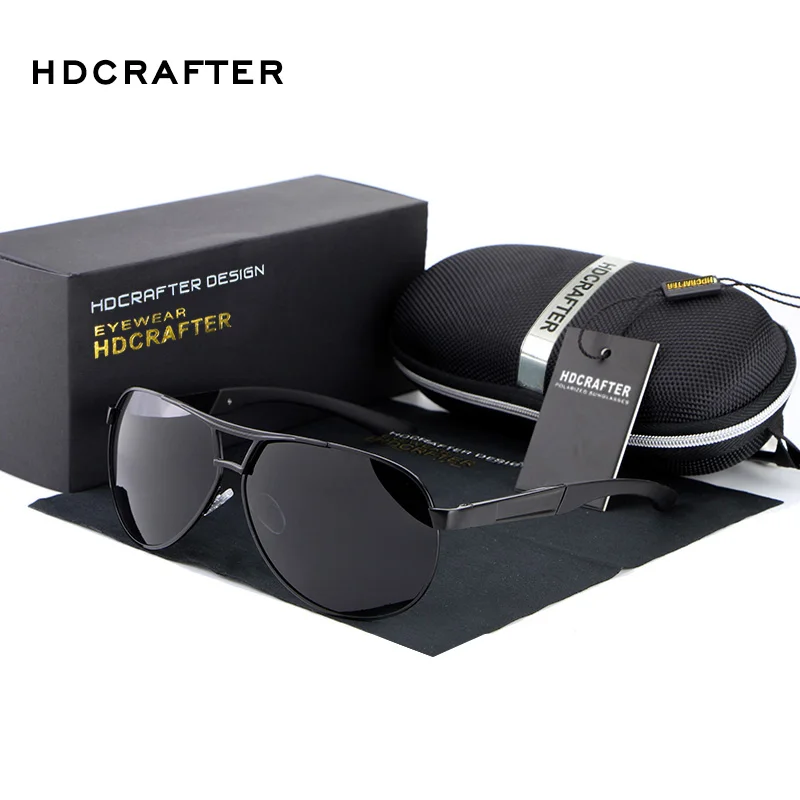 HDCRAFTER Men Polarized Sunglasses Brand Designer Luxury Brand Vintage Sun Glasses oculos de sol feminino masculino Mens Glasses