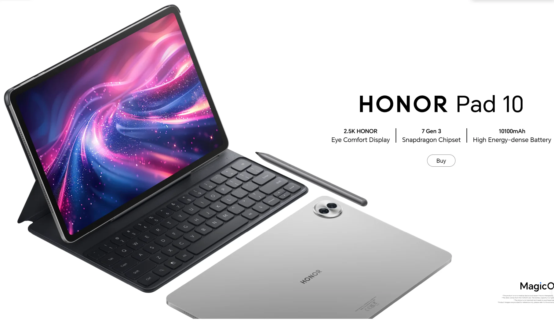 Global Version HONOR Pad 10 2.5K 120Hz 12.1" Tablet 10100mAh Large Battery 35W Charging 6 Speakers Slim Metal Body