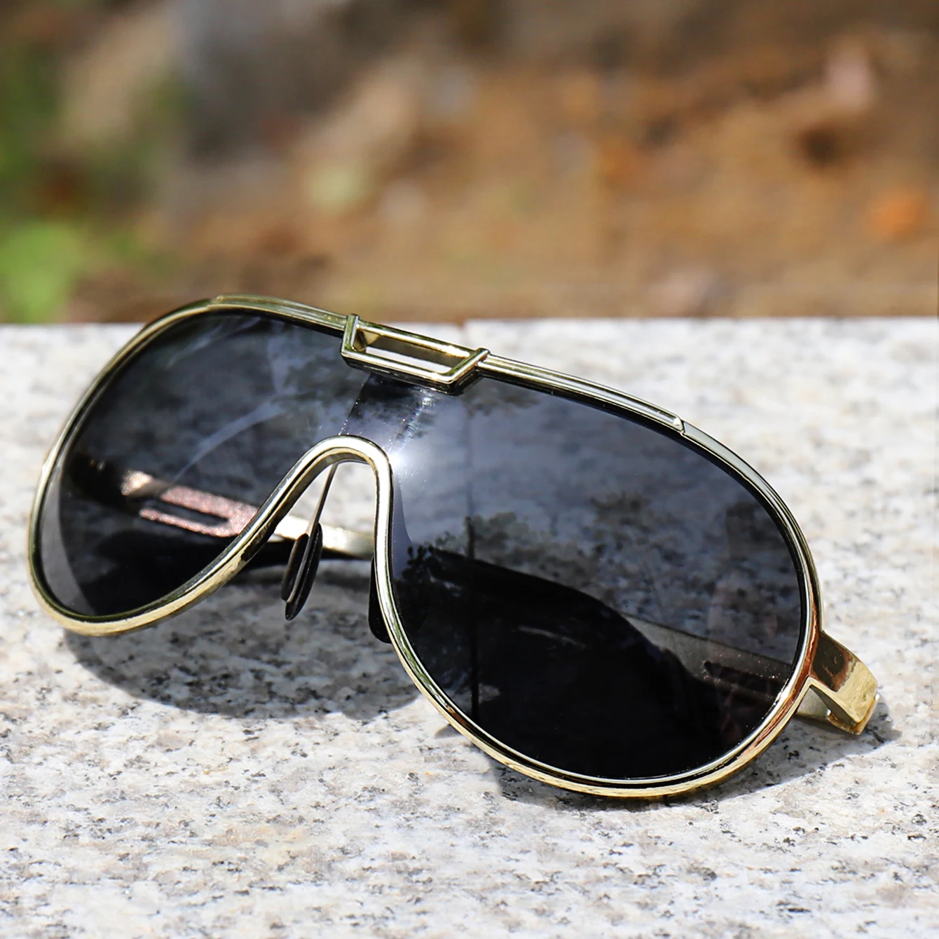 Angel-Sonnenbrille, PC-Rahmen, für Herren und Damen, trendige runde, winddichte Sonnenbrille mit UV-Schutz, Radfahren, Fahren, Reisen, mit Box – Detail 3