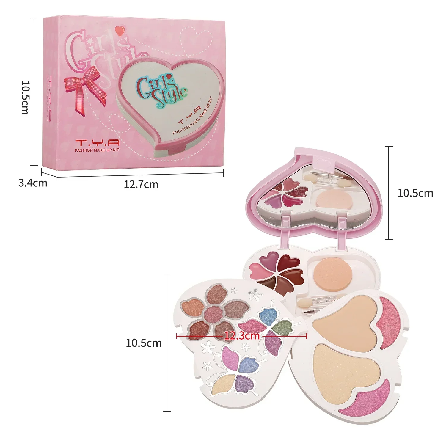 Make-up-Geschenkset für Frauen, komplettes Set, All-in-One-Box, 24-Farben-Gesichtspuder, Lidschatten-Palette, Lippen, Make-up, Brushe, Textmarker, Bronzer