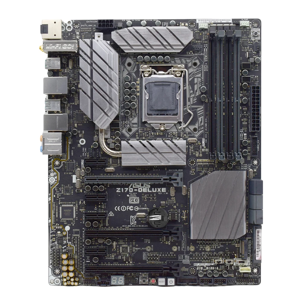 Imagem -03 - Placa-mãe Lga 1151 Intel Z170 Ddr4 64gb Sata Iii M.2 Pci-e 3.0 M.2 Usb 3.1 Atx Suporta o Core da Geração I361 Asus-z170-deluxe