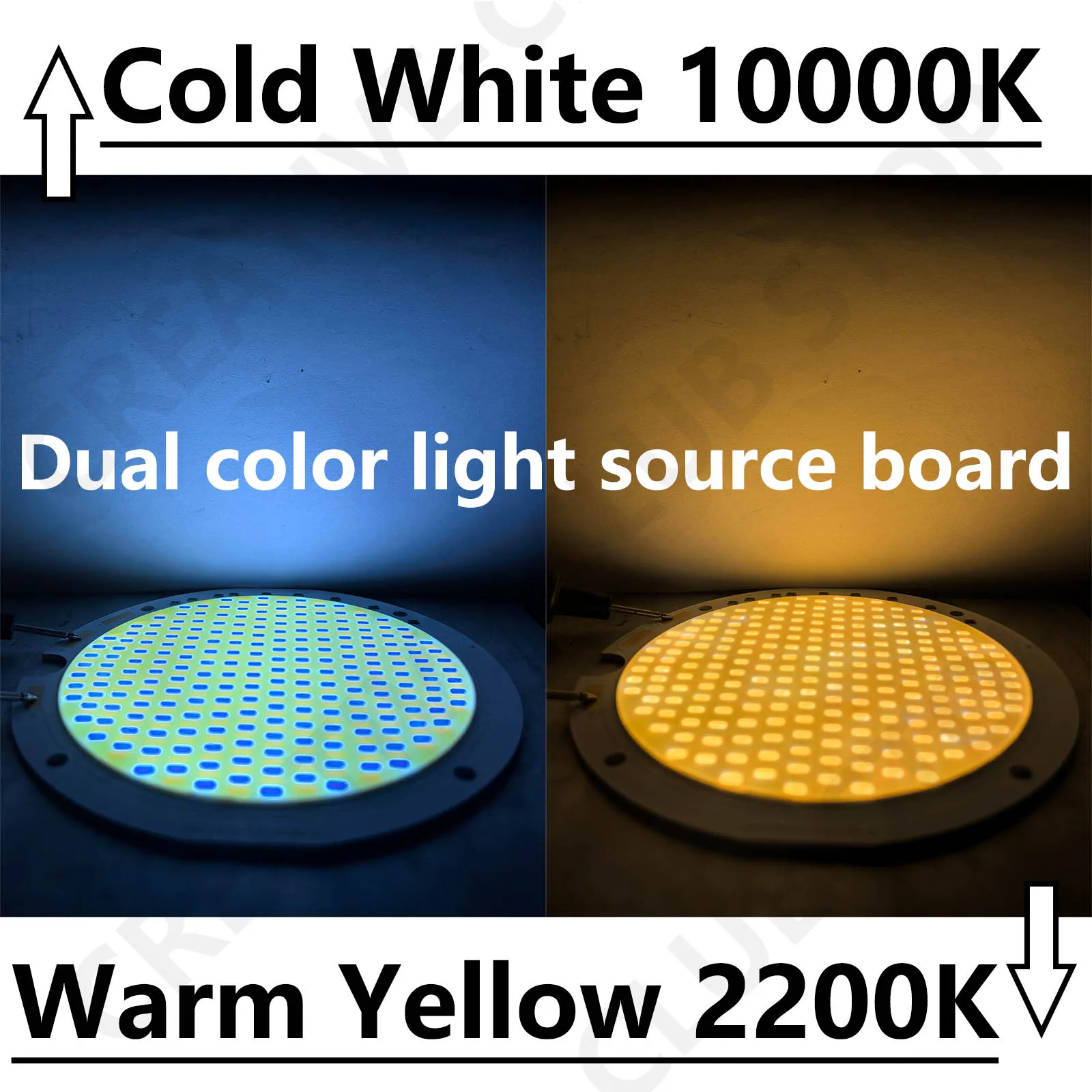 デュアルカラーCOB DC36-39V 100-400W LEDハイパワーパネルライト 調光機能付き 100LM/W 3000K 6500K 屋内外DIY LEDランプ用