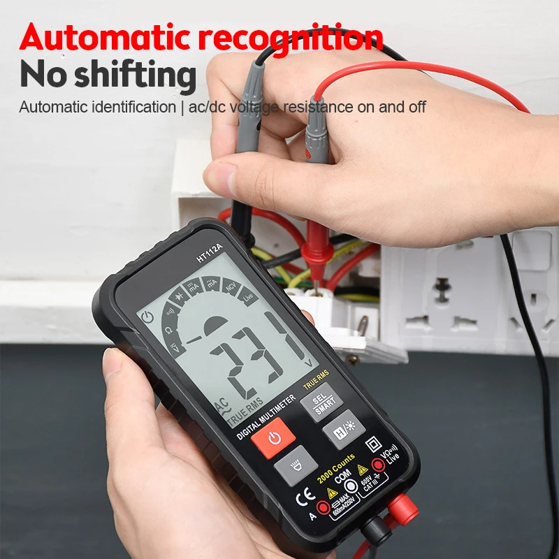 HT112A HT112B Digital Smart Multimeter Auto Range DMM Voltmeter True RMS NCV Voltage Meter 2000/6000 Counts Smart Multiteste