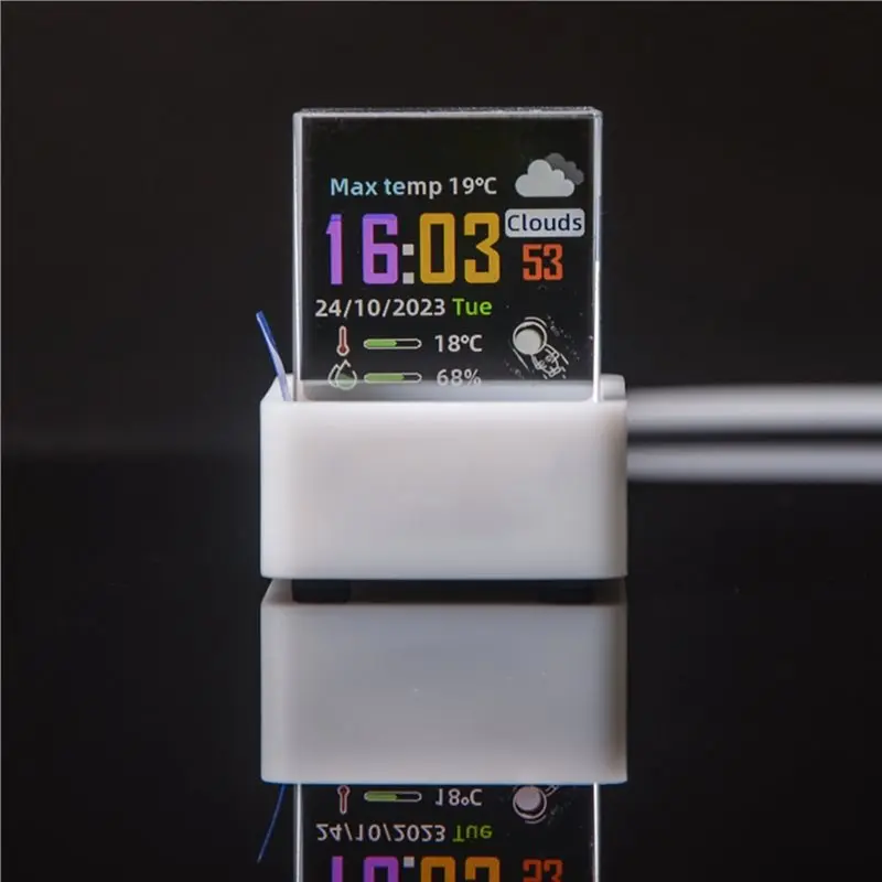 ABGE-Crystal Holographic Desktop Decoration Digital Clock Hologram Cube Smart Displays Decoration Smart Weather