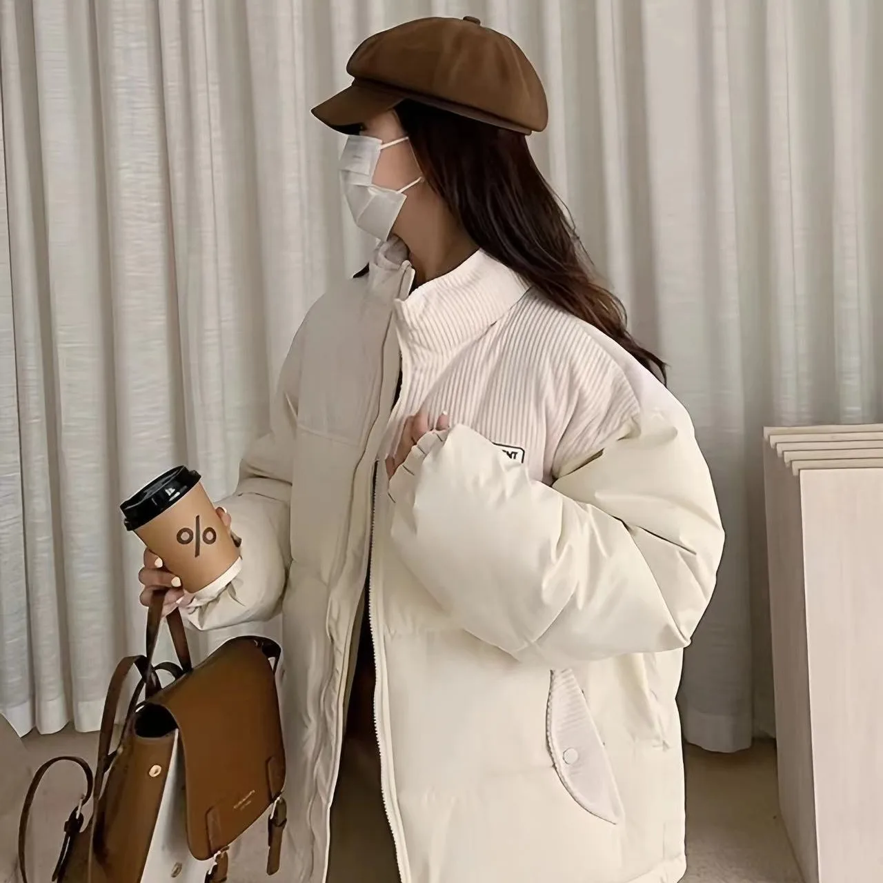 

Parka Hood Womens Pressed Look Ironed Appearance Wrinkle-Resistant Design Smooth Surface Neat Finish Clean Aesthetic Beautiful