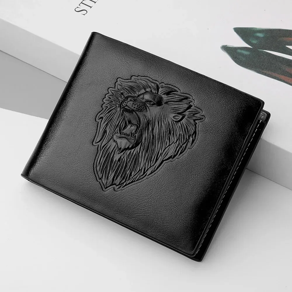 wallet-men's-personalized-three-fold-3d-embossed-wallet-multi-card-credit-card-holder-zipper-coin-short-wallet-men