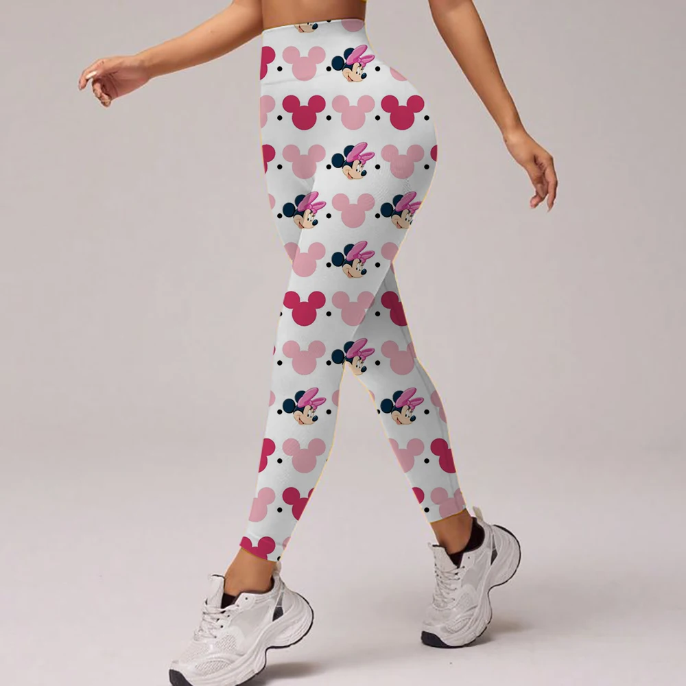 Women Gym Leggings Disney Mickey Mouse Minnie print Mujer Push Up Booty Pants Scrunch Sports Fitness High Waist Workout Yoga