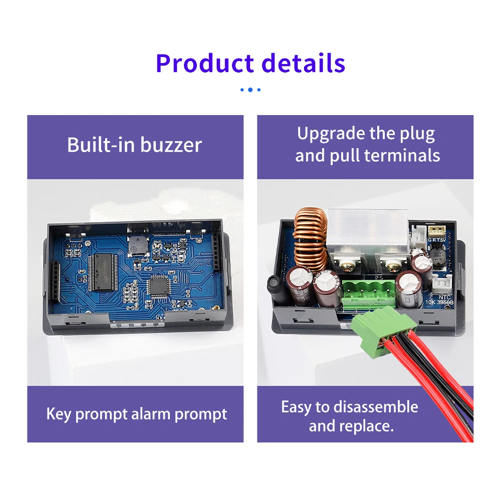 XY6506 390W CNC Step-down Power Module 12~72V to 0~65V 6A Buck Voltage Regulator Support MPPT Solar Charge