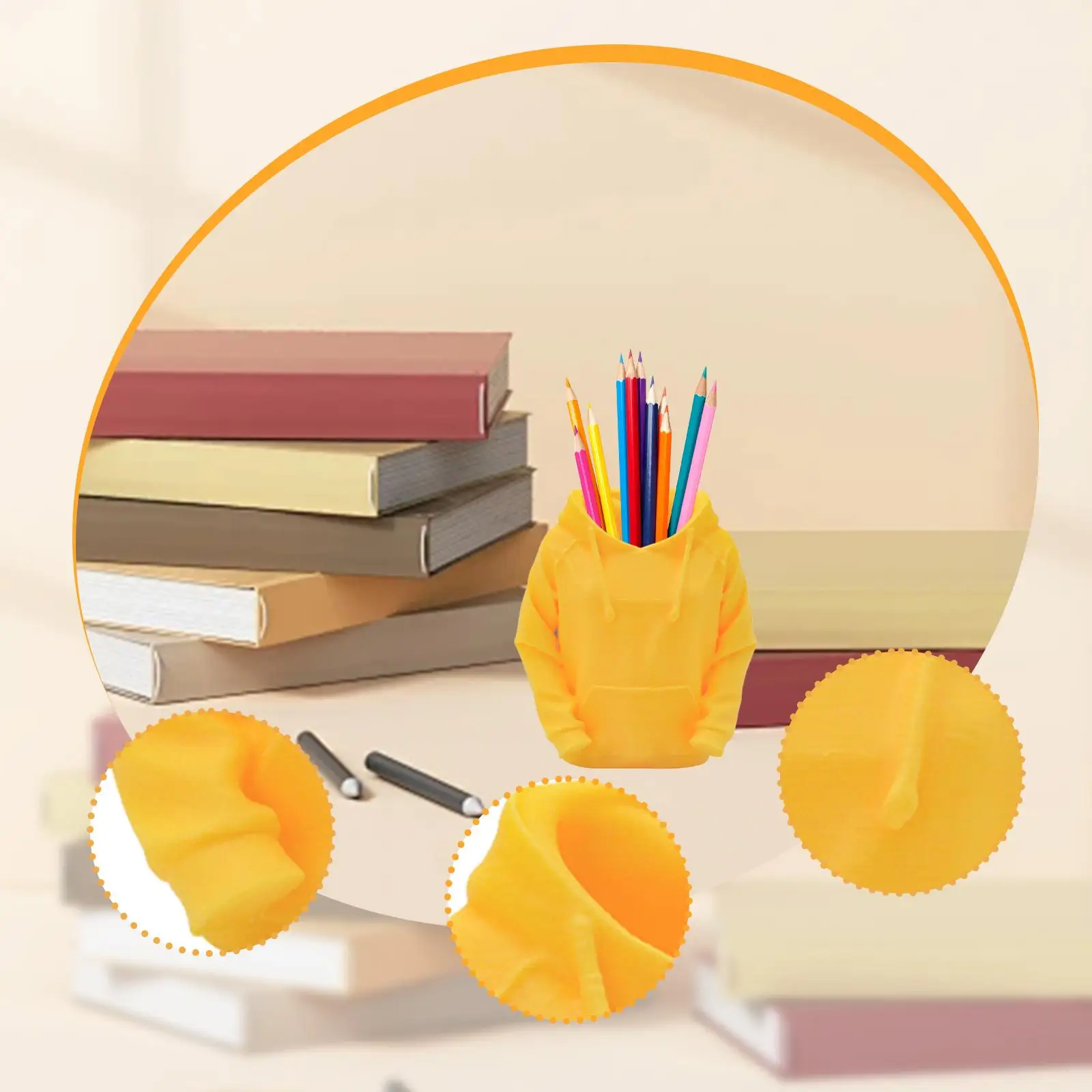 Hoodie Pen Holder Birthday Gift Creative Art Crafts Pencil Cup Pencil Storage Holder Tabletop Ornament for Home Shelf Office