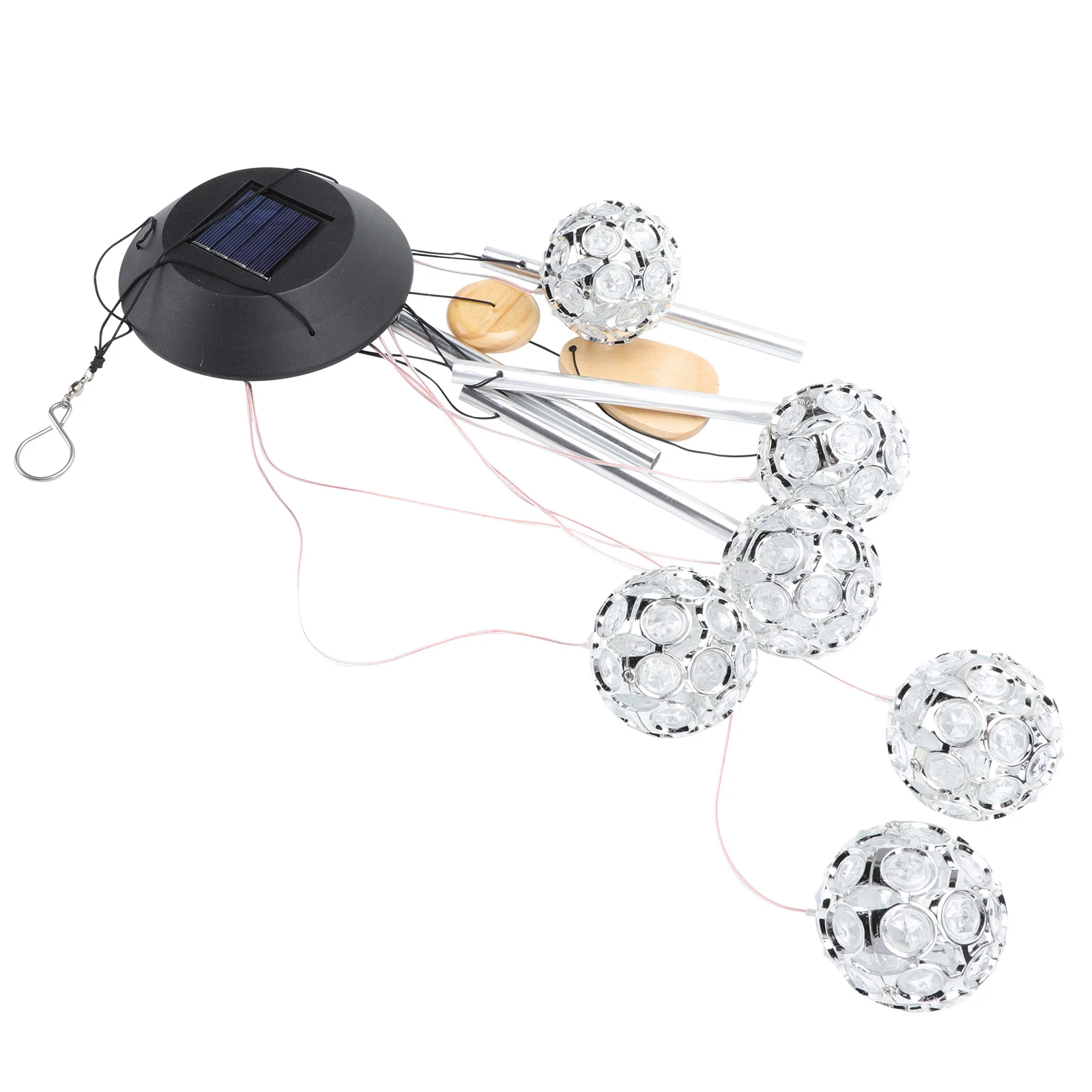 

1 шт., колокольчик на солнечной энергии, железный художественный алмазный шар, декор для двора, ночник с автоматическим определением, колокольчик, свет