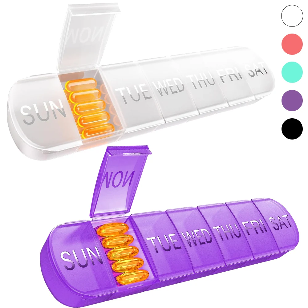 

Weekly Pill Organizer 7 Day,Week Jumbo Pill Dispenser Case One Time a Day,Daily Medicine Container,Medication,Vitamins,Fish Oils