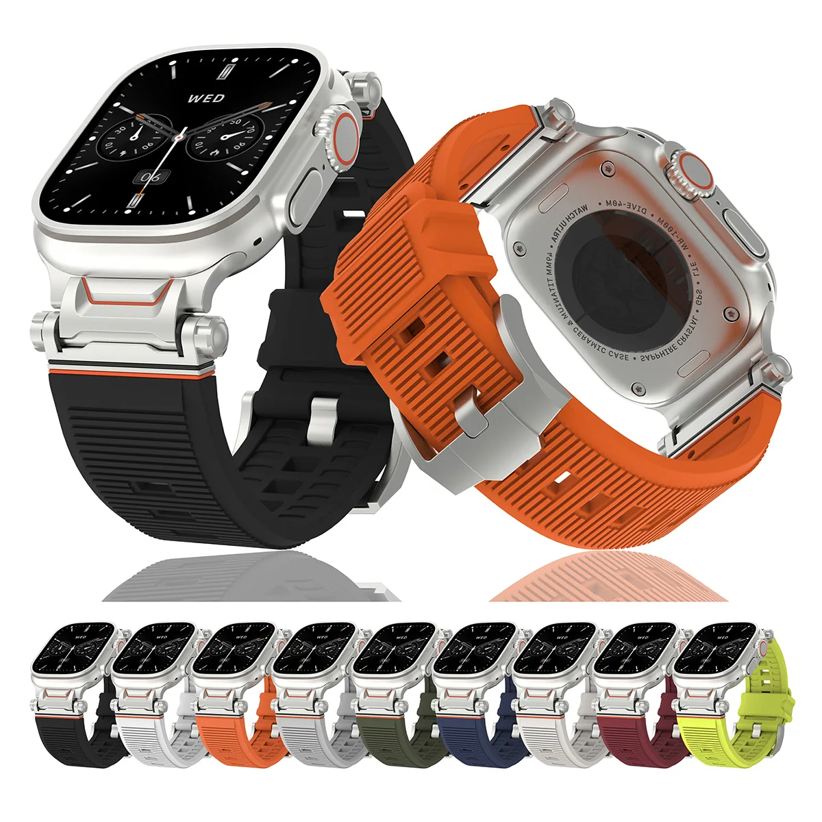 لساعة أبل الترا 2 الفرقة 49 مللي متر لينة سيليكون لا فجوات حزام سوار ل iWatch سلسلة 10 46 مللي متر 9 8 7 6 SE 42 44 45 مللي متر معصمه