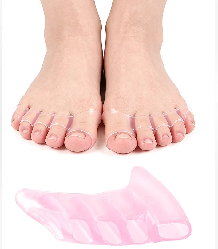 1/2/5Pairs Suitable Children's Soft Silicone Five Toe Separators Finger Spacers Adjuster Foot Care Tools Hallux Valgus Corrector