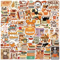 10/50pcs Cute Bookish Fall into Reading Books Stickers Kindle Aesthetic Graffiti Decals Laptop Scrapbook Notebook Diary Sticker