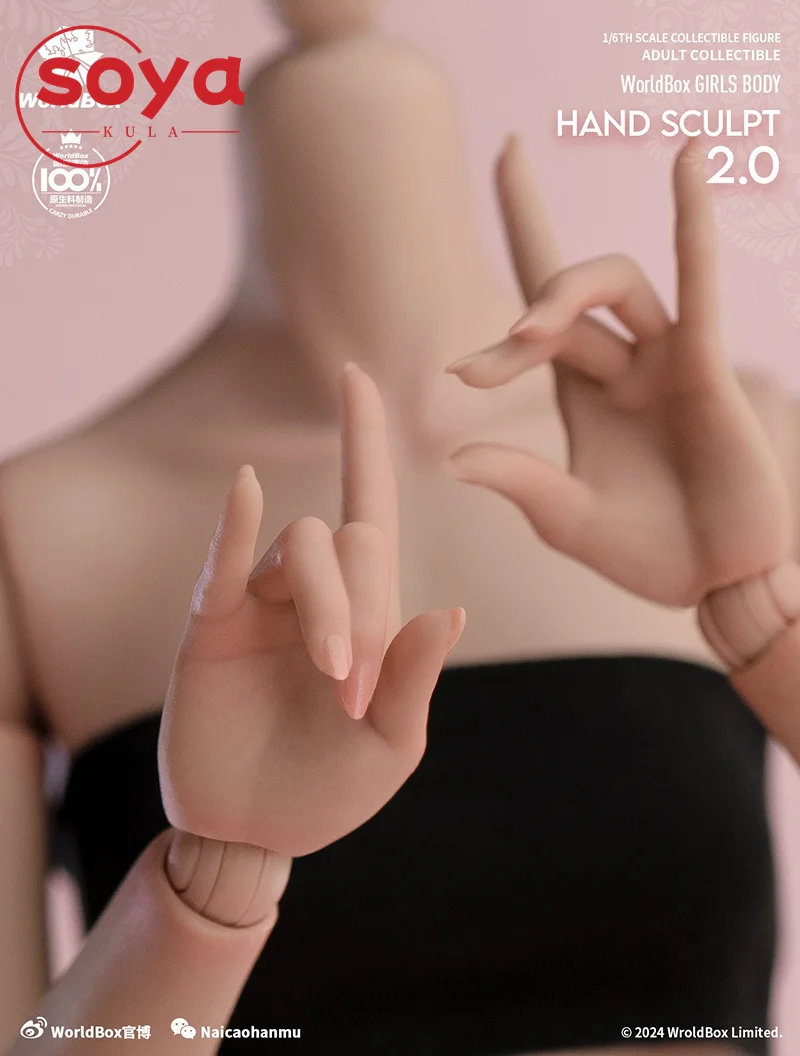 Worldbox AT209 1/6 Schaal 3 Paar Vervangbare Handen Model Bleke/Lichtbruine Huid Fit 12 "Vrouwelijke soldaat Action Figure Body