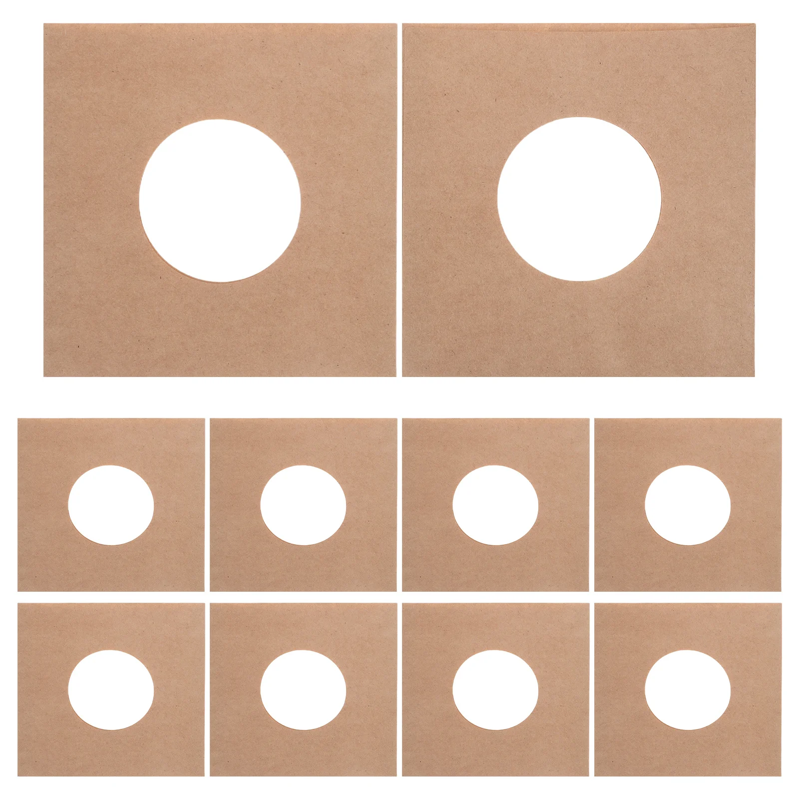 

10 pcs Vinyl Record Sleeves 7 Inch Brown Kraft Paper With Ventilation Hole Album Jackets For Storage Protection Organizer Inner