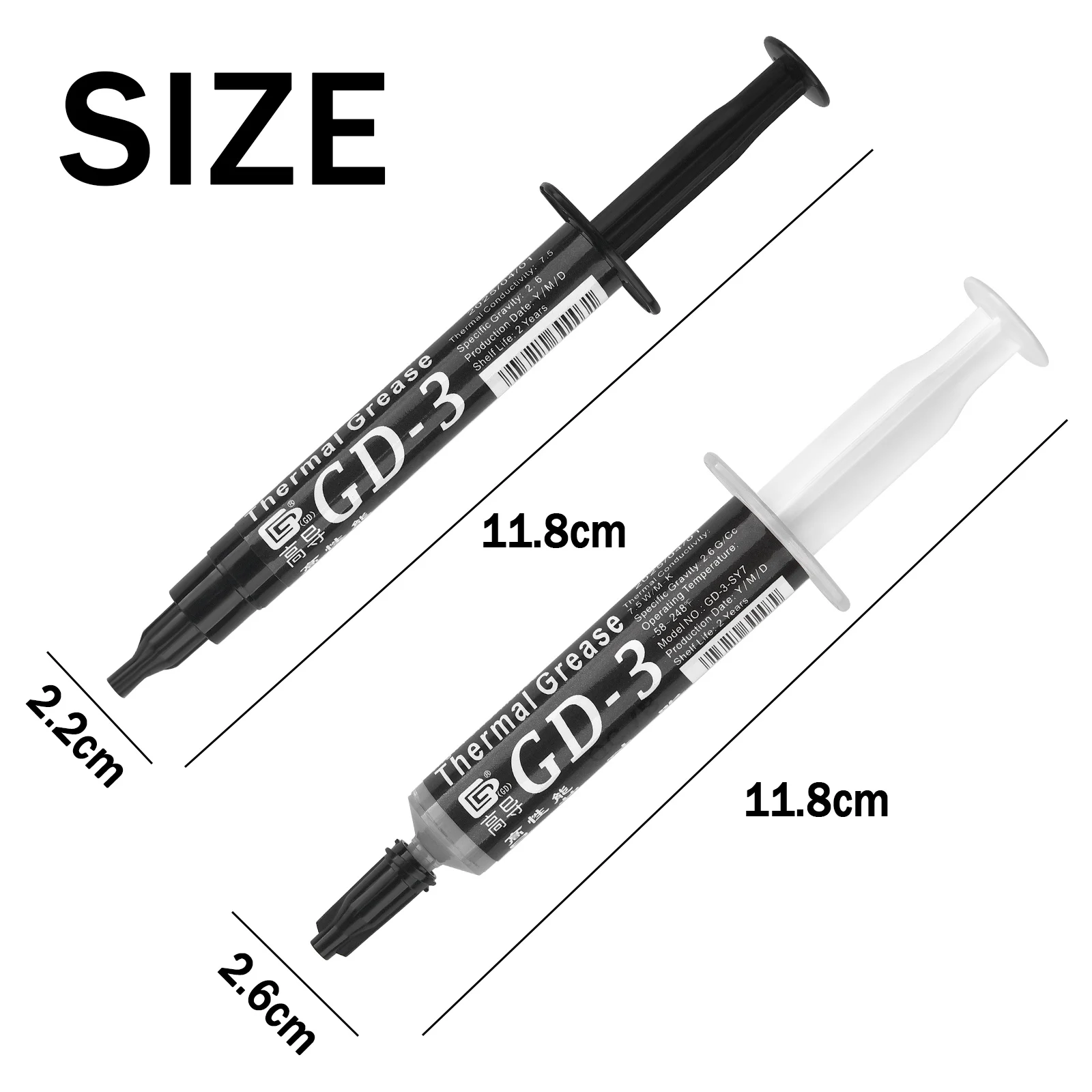 GD-3 3/7g pasta térmica conductividad grasa de silicona disipación de calor para CPU disipador de calor enfriamiento enfriador grasa compuesto de silicona