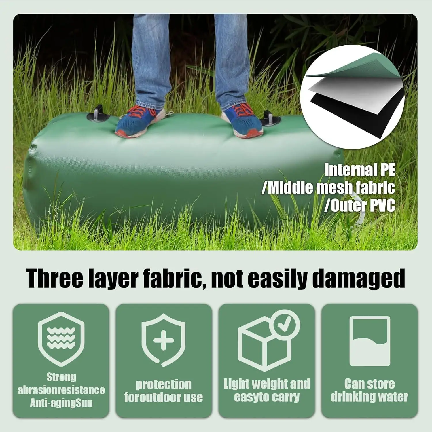 Drinking Water Storage Container,25Gallon Portable Water Storage Bladder,RV Foldable Water Tank,Can Be Used For Storing Drinking