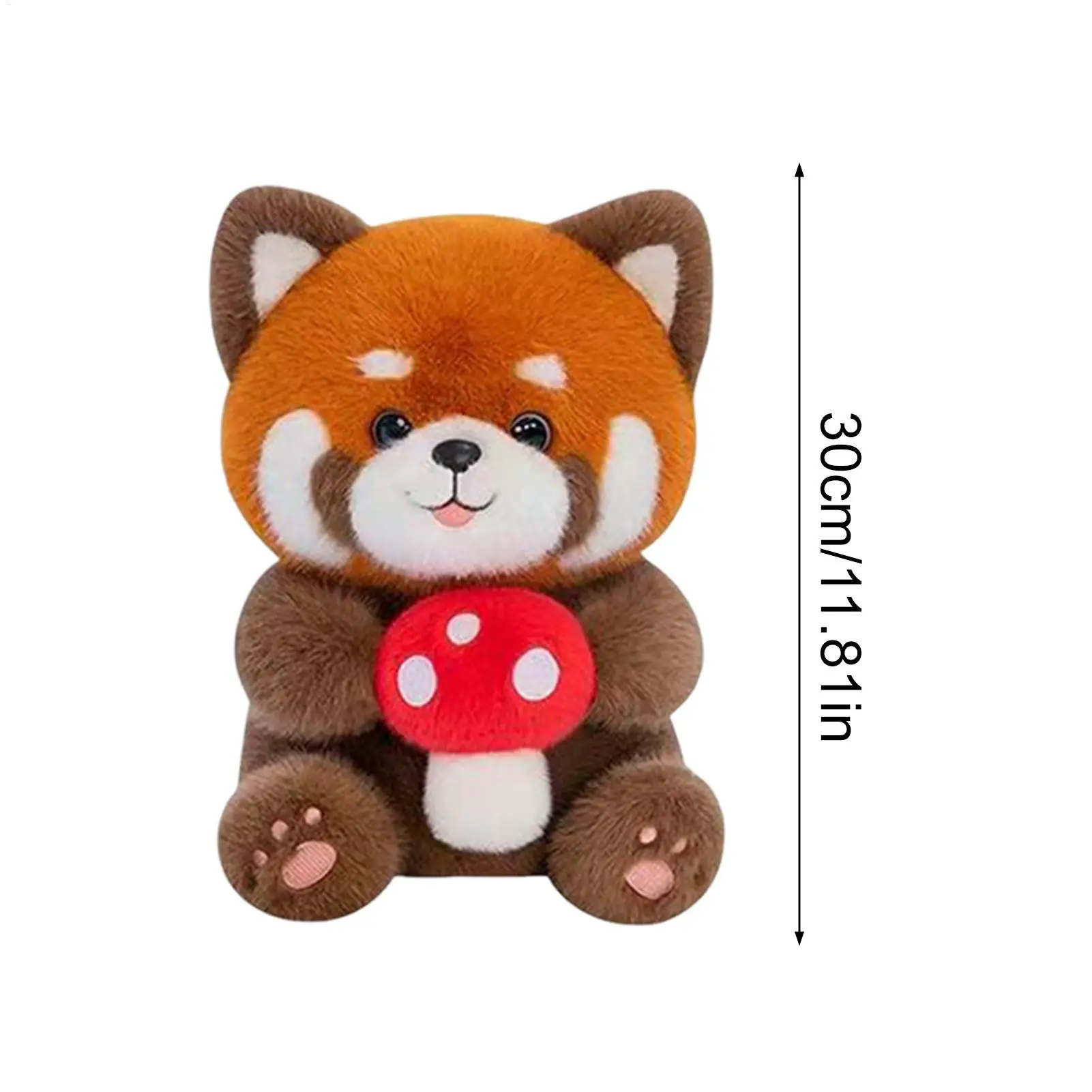 30 cm rotes Panda-Plüschtier, Stofftierpuppe, kuschelig, weich, kuschelig, Dekor für Jungen, Mädchen, Teenager, Erwachsene, Familie, Zuhause, Weihnachtsgeschenk