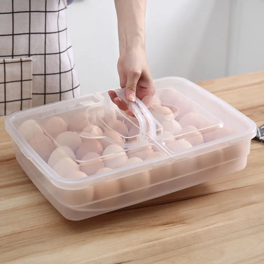 

34 Grids Egg Storage Box with Handle Wild Picnic Egg Organizer Holder Box Kitchen Accessories Egg Container Case