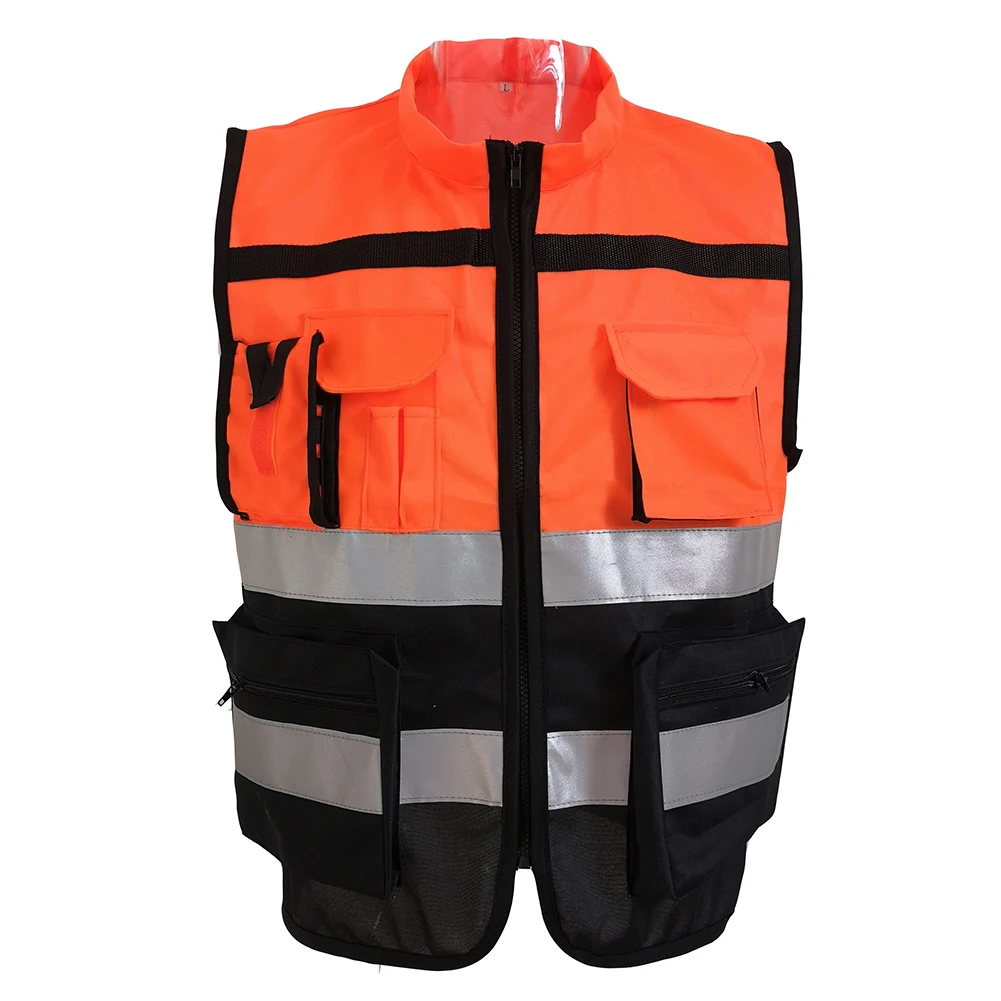 Sport Reflective Strips Cycling Vest Safety Driving Jacket Security Visibility Workwear Construction Gilet Traffic Waistcoat