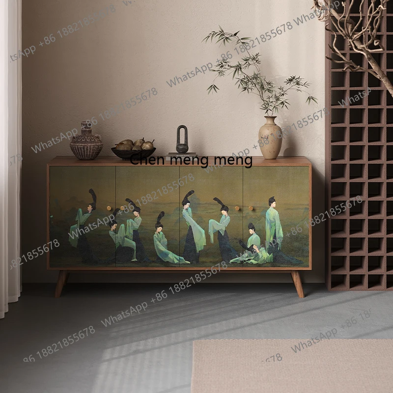 Встроенный сундук для спальни, шкафчик из цельного дерева, новый китайский стелаж Bogu, витрина для гостиной