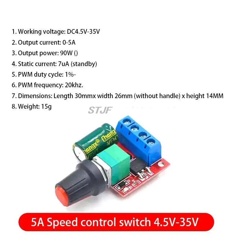 PWM DC Motor Governor 2A 3A 5A 10A Speed Control Switch Function 1803BK 1203BK image 4