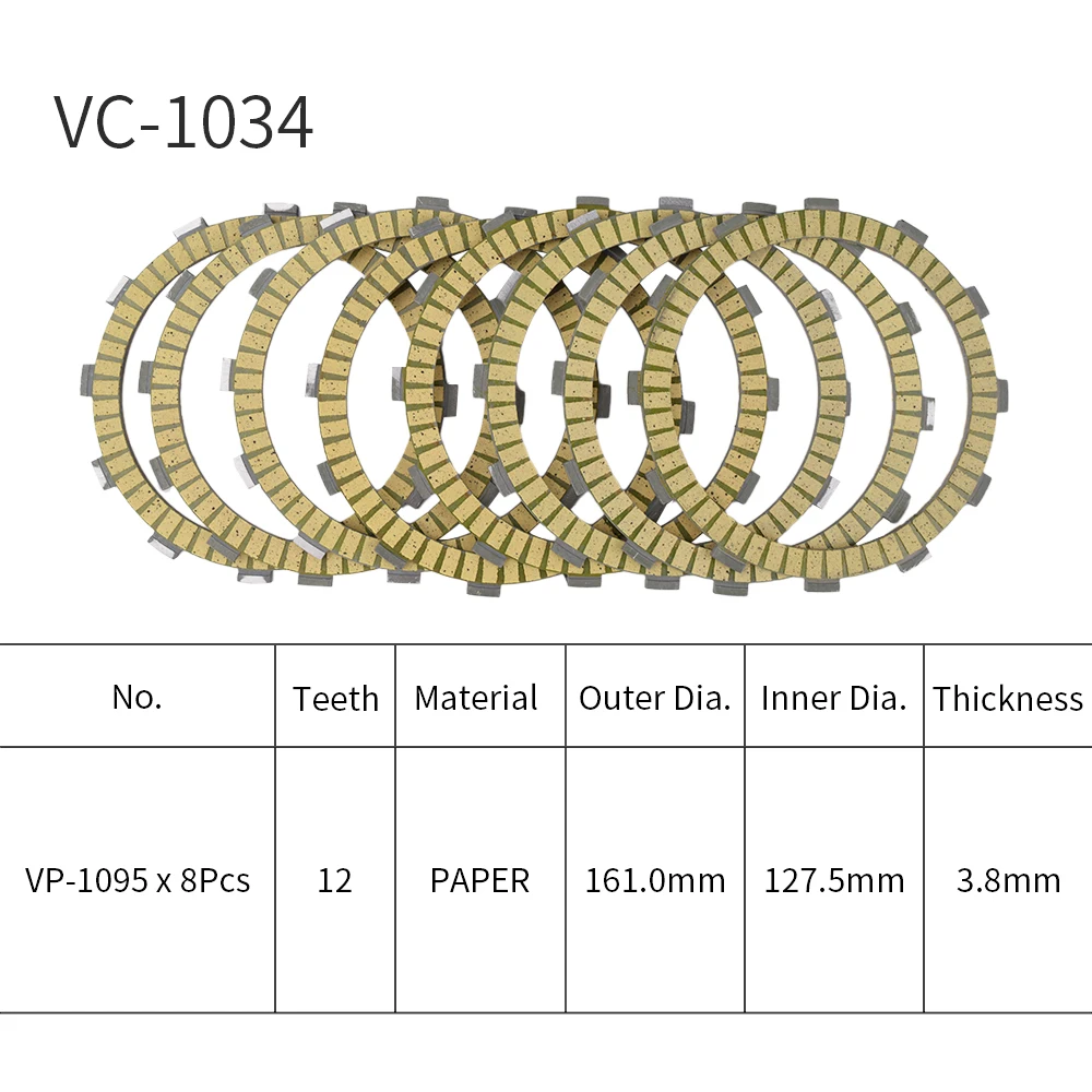 For Honda VTX1800N VTX1800R Cast Model VTX1800S Spoke Model VTX1800T Motorcycle Clutch Friction Plates 8PCS Paper Based Kits