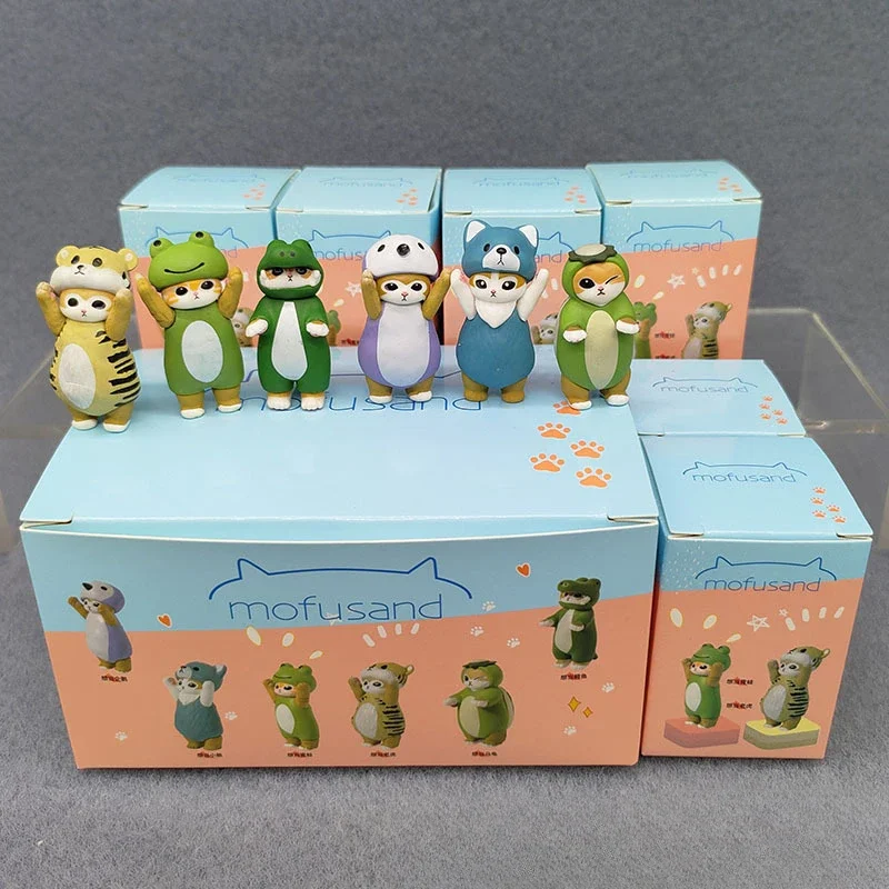 4cm mofuseands gato figura de ação coleção conjunto animal chapelaria boneca kawaii bonito modelo pvc decoração desktop artesanato presentes brinquedos