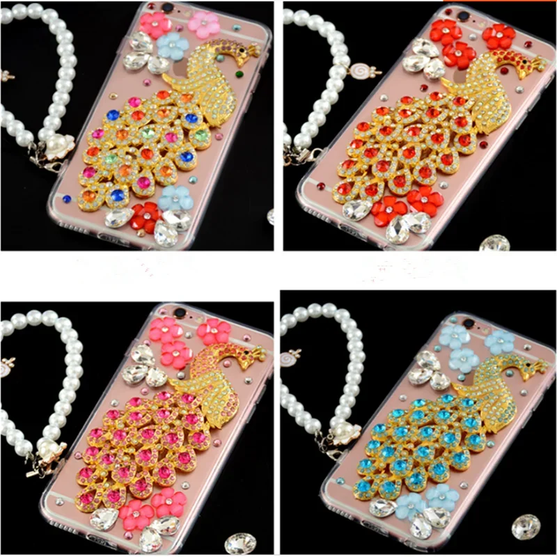 

Glitter Bling Crystal Diamond Peacock Cases for iPhone, Fashion Cover for iPhone16Plus 14, 13, 12 Mini, 15 Pro Max, XR, XS, X,