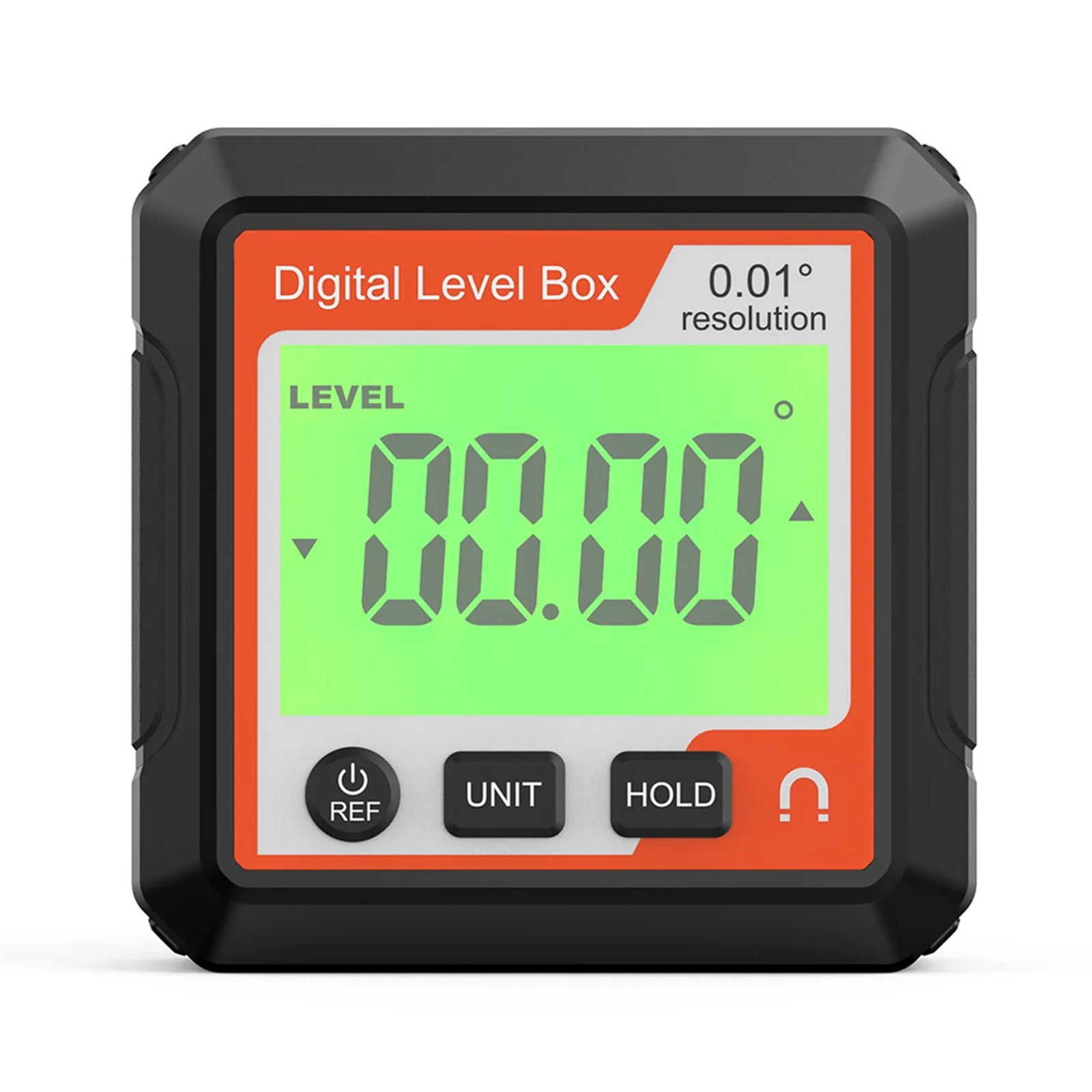 แบบพกพามุมเครื่องมือ 5.7*2.5*5.7 ซม.ดิจิตอลมุมเมตรความแม่นยํา 0.1 เครื่องมือวัดมุมแบตเตอรี่ดําเนินการ Compact Design