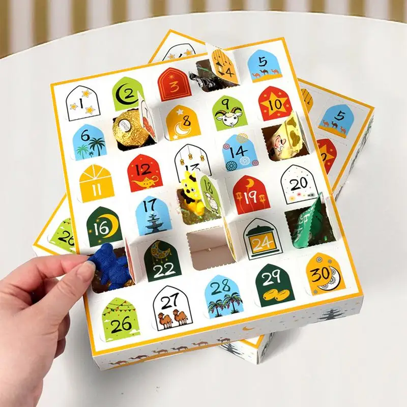 

5Pcs Eid Countdown Calendar Box Pre Assembled Digital DIY Gift Box Ramadan Advent Calendar Case 30 Days Countdown Gift Box