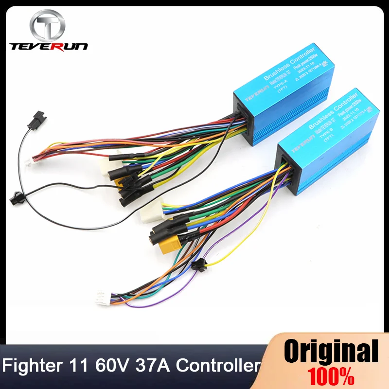 Original Teverun Front Rear Sine Wave Controller For Fighter 11/11+ 2023 APP Version E-Scooter 60V 37A -TFT-APP Controller Parts