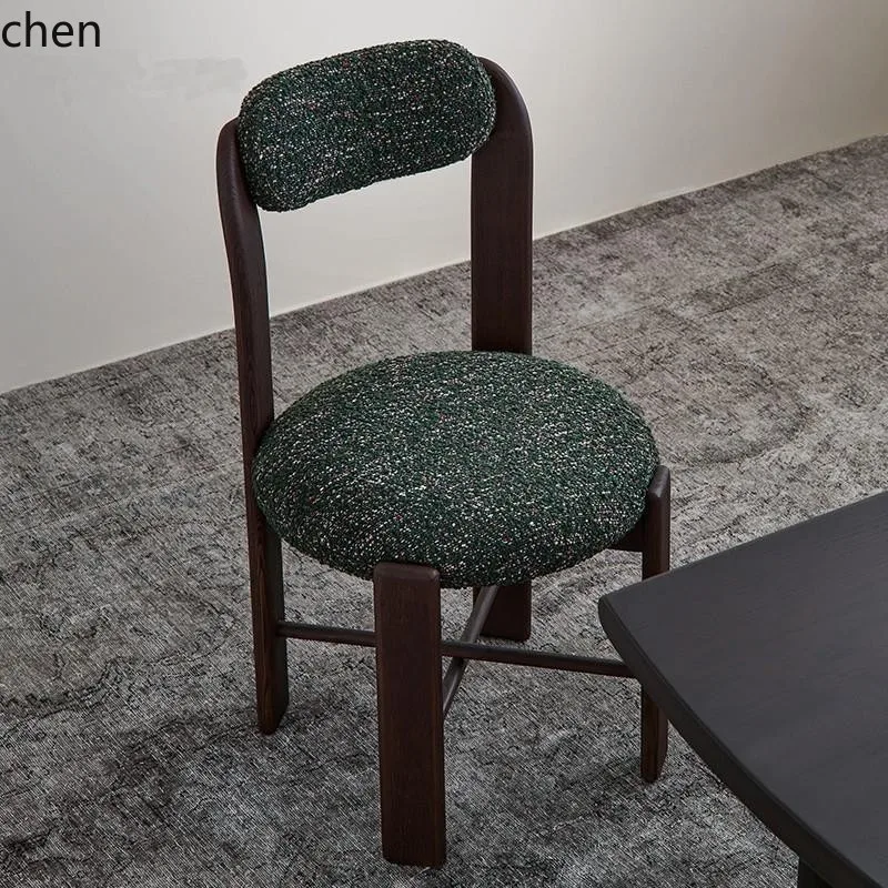 Zml dining chair - home use soft pack mid-century style solid wood chair - light luxury desk chair, vanity chair, backrest chair